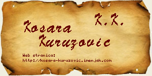 Kosara Kuruzović vizit kartica